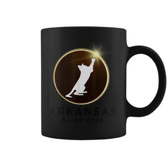 Cat Playing Fire Ring Total Solar Eclipse 2024 Arkansas Coffee Mug - Thegiftio UK