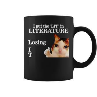 Cat I Put The Lit In Literature Losing It Coffee Mug - Monsterry DE