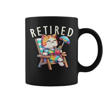 Cat Retired Retirement Plan Meow Animal Lover Coffee Mug - Monsterry CA