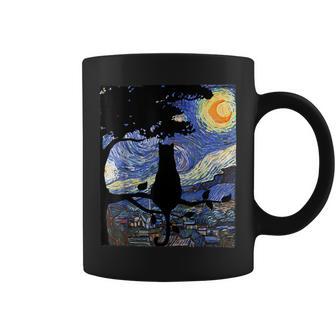 Cat Starry Night Cat Van Gogh Cat Art Cat Coffee Mug - Monsterry UK