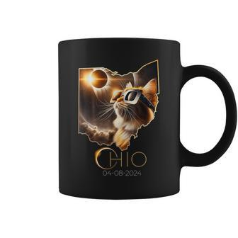 Cat Sun Solar Eclipse 2024 Totality State Ohio Coffee Mug - Monsterry DE