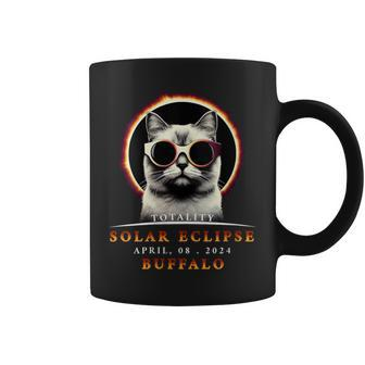 Cat Total Solar Eclipse 2024 Buffalo April Coffee Mug | Mazezy