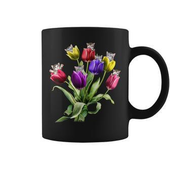 Cat Tulips Coffee Mug - Seseable