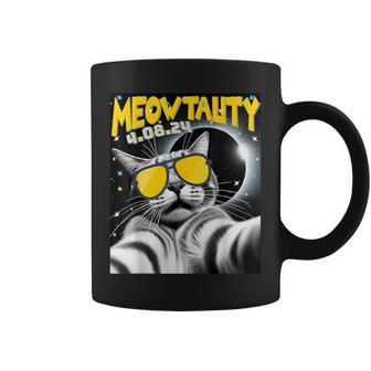 Cat Wearing Sunglasses Matching Family 2024 Solar Eclipse Coffee Mug - Seseable