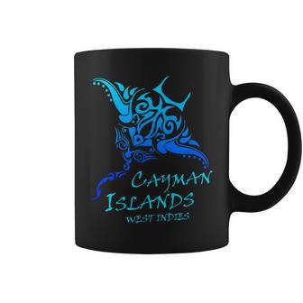 Cayman IslandsWest Indies Vintage Tribal Manta Ray Vacation Coffee Mug - Monsterry AU