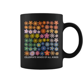Celebrate Minds Of All Kinds Autism Awareness Flower Be Kind Coffee Mug - Seseable