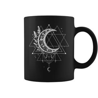 Celestial Occult Witchcraft Moon With Lavender Gothic Witch Coffee Mug - Monsterry UK