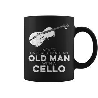 Cellist Never Underestimate An Old Man With A Cello Humor Coffee Mug - Monsterry