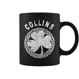 Celtic Theme Collins Irish Family Name Coffee Mug - Seseable