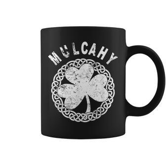 Celtic Theme Mulcahy Irish Family Name Coffee Mug - Seseable