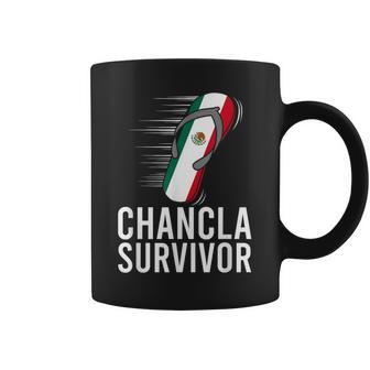 Chancla Survivor Mexico Mexican Flag Joke Idea Coffee Mug - Monsterry