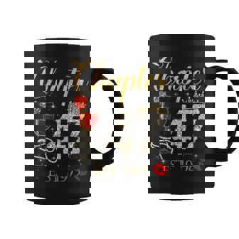 Chapter 47 Years Est 1975 47Th Birthday Red Rose Wine Crown Coffee Mug - Monsterry