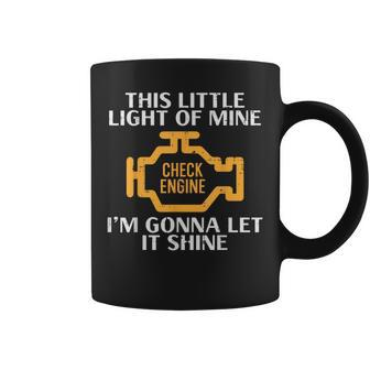 Check Engine Light Shine Car Auto Mechanic Garage Men Coffee Mug | Mazezy CA