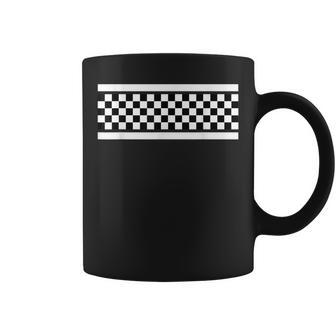 Checkered Black And White Pattern Surfing And Skateboard Coffee Mug - Monsterry UK