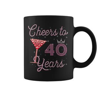 Cheers To 40 Years 40Th Birthday 40 Years Old Bday Coffee Mug - Seseable