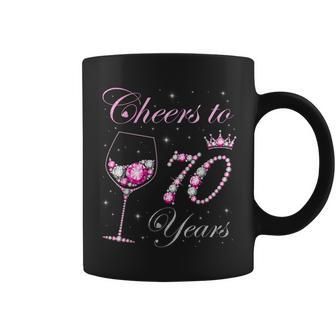 Cheers To 70 Years Old 70Th Birthday Party Queen Coffee Mug - Thegiftio UK