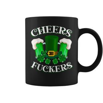 Cheers Fuckers Cheers Fckers' St Patty's Day Lucky Clover Coffee Mug - Monsterry UK