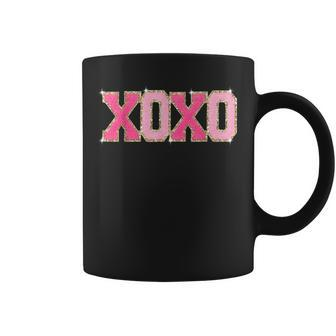 Chenille Patch Sparkling Xoxo Valentine Day Heart Love Coffee Mug - Seseable