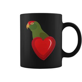 Cherry Headed Conure Parrot Heart Pocket Coffee Mug - Monsterry AU