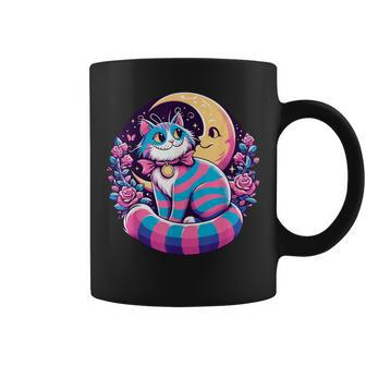 Cheshire Cat Moon Wonderland Whimsical Coffee Mug - Monsterry