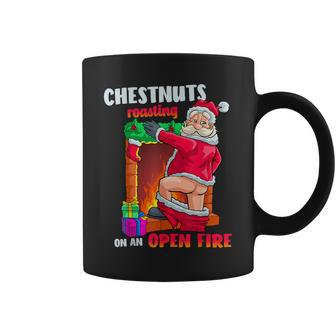 Chest Nuts Roasting Naughty Santa Dirty Food Pun Xmas Coffee Mug - Thegiftio UK