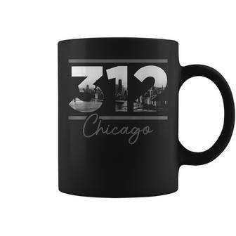 Chicago 312 Area Code Skyline Illinois Vintage Coffee Mug - Seseable