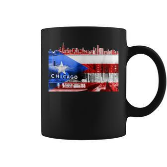Chicago Boricua Chi-Town Windy City Rican Puerto Rico Flag Coffee Mug - Monsterry UK