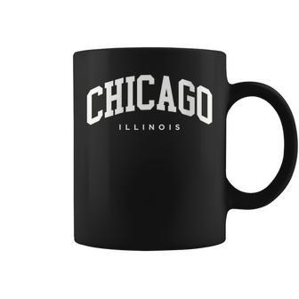 Chicago Illinois Vintage Varsity Style College Group Trip Coffee Mug - Monsterry CA