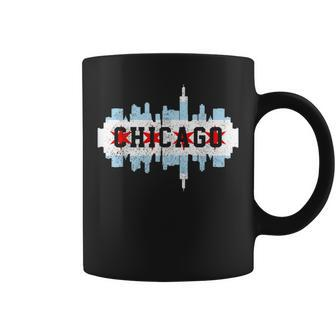 Chicago Skyline Flag City Illinois Souvenir Coffee Mug - Monsterry AU