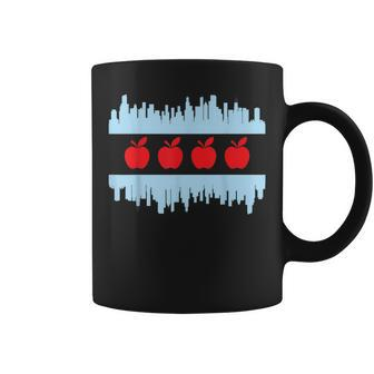 Chicago Teacher Flag Skyline Apple Coffee Mug - Monsterry