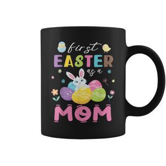 Chick Bunny Flowers Happy First Easter Day As A Mom Mother Coffee Mug - Monsterry UK