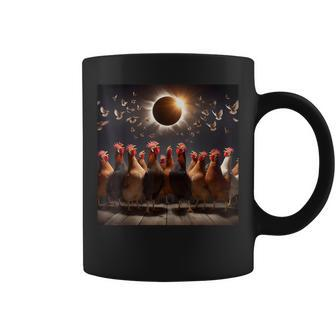 Chicken And The Total Solar Sun Eclipse 80424 2024 Chicken Coffee Mug - Seseable