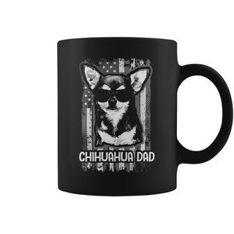 Chihuahua Dad Us Flag Dog Father Puppy Dogs Lover Coffee Mug | Mazezy