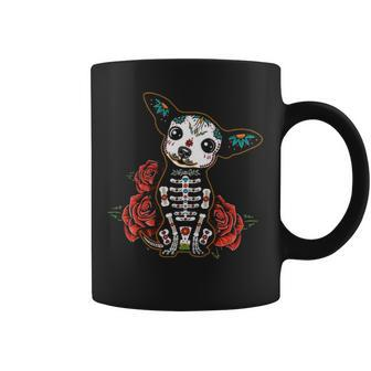 Chihuahua Dia De Los Muertos Day Of The Dead Dog Sugar Skull Coffee Mug | Mazezy
