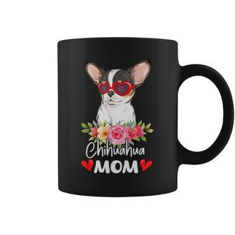 Chihuahua Mom Mama Sunglasses Flower Dog Lover Owner Womens Coffee Mug - Seseable