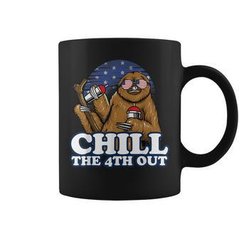 Chill The 4Th Out Patriotic Fourth Of July Sloth Coffee Mug - Monsterry CA