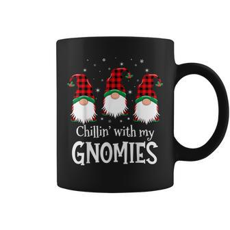 Chillin' With My Gnomies Buffalo Red Plaid Christmas Gnome Coffee Mug - Monsterry CA