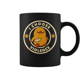 I Choose Violence Duck Coffee Mug - Seseable