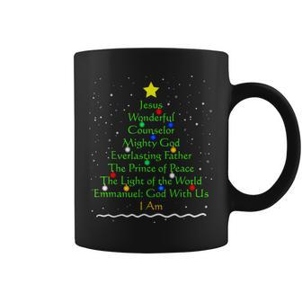 Christian Christmas Bible Names Of Jesus Tree Coffee Mug - Seseable