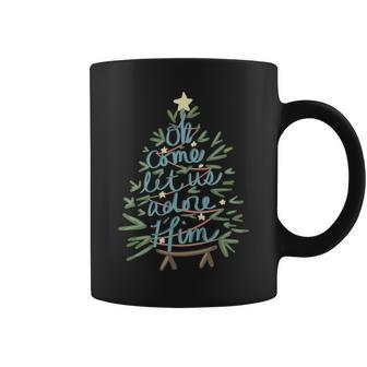 Christian Family Christmas Oh Come Let Us Adore Him Nativity Coffee Mug | Mazezy