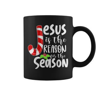 Christian Jesus The Reason Candy Cane Christmas Xmas Pajama Coffee Mug | Mazezy