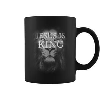 Christian Lion Of Judah And Jesus Is King Graphic Coffee Mug - Thegiftio UK