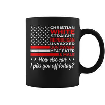Christian White Straight Republician American Flag Coffee Mug - Monsterry DE