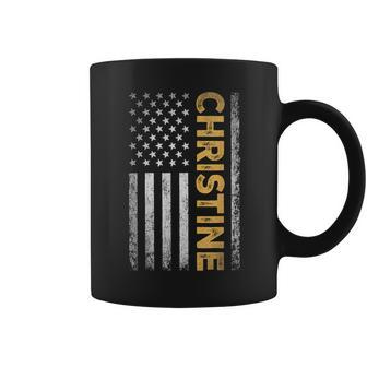 Christine First Name Christine Name American Flag Coffee Mug - Monsterry AU
