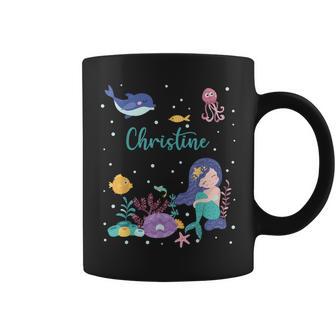 Christine Name Personalized Mermaid Coffee Mug - Monsterry DE