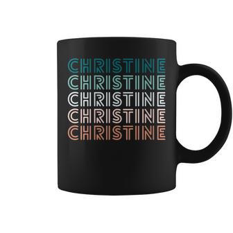 Christine Name Retro Color Woman Coffee Mug - Monsterry UK