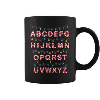 Christmas Alphabet Candy Cane Teachers Students Candy Cane Coffee Mug - Thegiftio UK