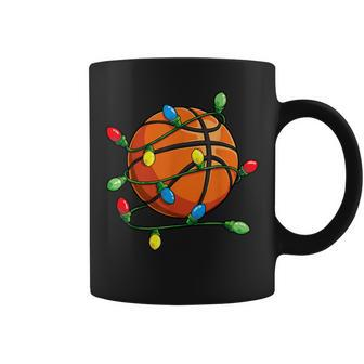 Christmas Basketball Ball Xmas Lights Boys Sport Coffee Mug - Thegiftio UK