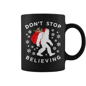 Christmas Bigfoot Dont Stop Believing Sasquatch Coffee Mug - Monsterry CA