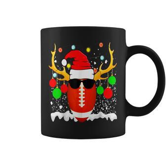 Christmas Football Santa Hat Sports Xmas Team Lovers Holiday Coffee Mug - Seseable